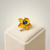 Sigma Gamma Rho Yellow Enamel Flower Stud Earrings