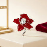 Delta Sigma Theta Red Enamel Flower Stud Earrings