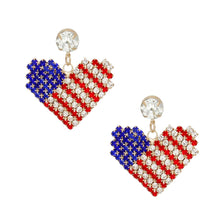 Cargar imagen en el visor de la galería, Drop Heart Freedom American Glam Gold Earrings
