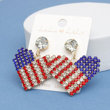 Cargar imagen en el visor de la galería, Drop Heart Freedom American Glam Gold Earrings
