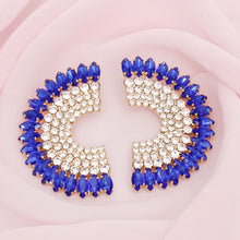 Load image into Gallery viewer, Studs Blue Crystal Semi Circle Luminous Earrings
