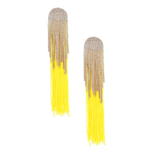 Load image into Gallery viewer, Tassel Yellow Long Fringe Glam Earrings for Women

