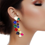 Dangle Multicolor Heart Crystal Earrings Women