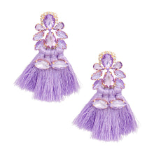 Cargar imagen en el visor de la galería, Tassel Lavender Crystal Medium Earrings for Women
