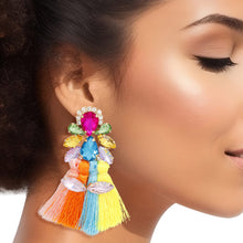 Cargar imagen en el visor de la galería, Tassel Multicolor Crystal Med Earrings for Women
