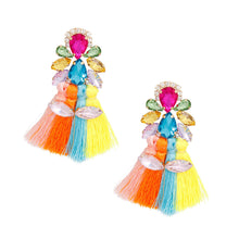 Cargar imagen en el visor de la galería, Tassel Multicolor Crystal Med Earrings for Women
