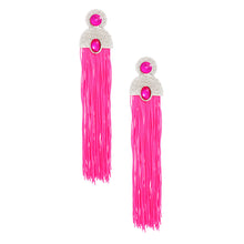 Load image into Gallery viewer, Tassel Fuchsia Long Vintage Glam Earrings Women
