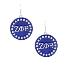 Load image into Gallery viewer, ZPB Sorority Round Blue Fish Hook Earrings
