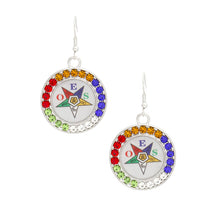Load image into Gallery viewer, OES Sorority Star Rhinestone Fish Hook Earrings
