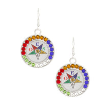 Load image into Gallery viewer, OES Sorority Star Rhinestone Fish Hook Earrings
