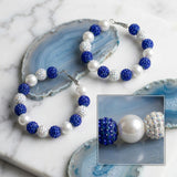 Royal Blue 2in Stone Ball Hoops