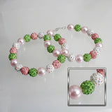 Pink Mix 2in Stone Ball Hoops
