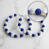 Royal Blue 3in Stone Ball Hoops