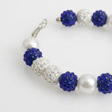 Royal Blue 3in Stone Ball Hoops