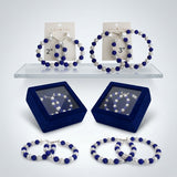 Royal Blue 3in Stone Ball Hoops