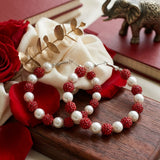 Red White 3in Stone Ball Hoops