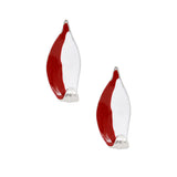 DST Sorority Curved Leaf Red White Painted Studs