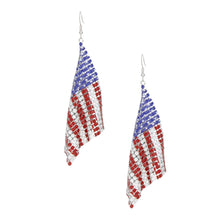 Cargar imagen en el visor de la galería, Fish Hook Stars and Stripes Draped Flag Earrings
