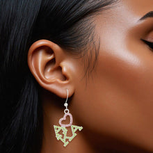 Cargar imagen en el visor de la galería, AKA Greek Heartfelt Pride Bling Fish Hook Earrings
