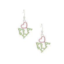 Cargar imagen en el visor de la galería, AKA Greek Heartfelt Pride Bling Fish Hook Earrings
