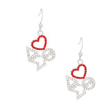 DST Greek Heartfelt Pride Bling Fish Hook Earrings