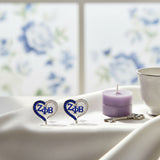 ZPB Sorority Heart Blue Clear Bling Stud Earrings