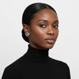 AKA Sorority Heart Pink Green Bling Stud Earrings