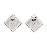 AKA Pink Wave Silver Framed Art Clip On Earrings