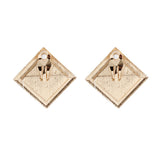 DST Crimson Wave Gold Framed Art Clip On Earrings