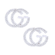 Cargar imagen en el visor de la galería, Silver Pave Designer G Logo Studs
