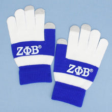 Cargar imagen en el visor de la galería, ZPB Blue White Touch and Grip Knit Winter Gloves
