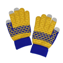 Cargar imagen en el visor de la galería, SGRHO Yellow Blue Touch and Grip Knit Winter Gloves

