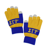 SGRHO Yellow Blue Touch and Grip Knit Winter Gloves