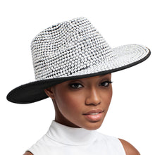 Cargar imagen en el visor de la galería, Fedora Black with Silver Rhinestone Bling Hat
