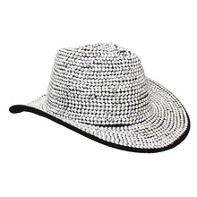 Cargar imagen en el visor de la galería, Fedora Black with Silver Rhinestone Bling Hat
