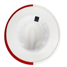 Cargar imagen en el visor de la galería, DST Sorority Red White Fedora Pearl Hat for Women
