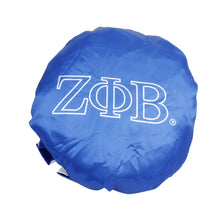 Load image into Gallery viewer, ZPB Sorority Blue White Satin Sleep Bonnet Cap
