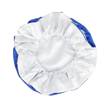 Load image into Gallery viewer, ZPB Sorority Blue White Satin Sleep Bonnet Cap
