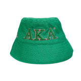AKA Sorority Green Mesh Embroidered Bucket Hat