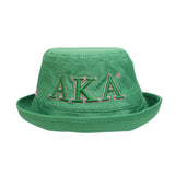 AKA Sorority Green Mesh Embroidered Bucket Hat