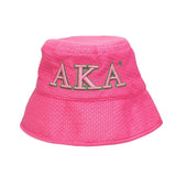AKA Sorority Pink Mesh Embroidered Bucket Hat