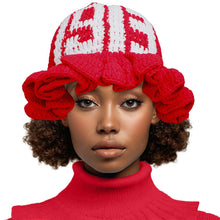 Cargar imagen en el visor de la galería, DST Sorority Red Crochet Ruffle 1913 Bucket Hat
