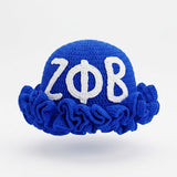 ZPB Blue Greek Crochet Ruffle Bucket Hat