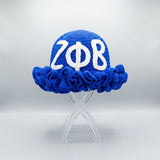 ZPB Blue Greek Crochet Ruffle Bucket Hat