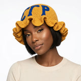 SGRHO Yellow Greek Crochet Ruffle Bucket Hat
