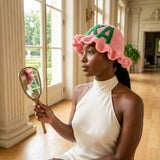AKA Pink Greek Crochet Ruffle Bucket Hat