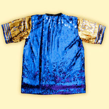 Load image into Gallery viewer, SGRHO Sorority Blue and Gold Sequin Jersey Shirt
