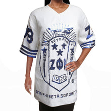 Load image into Gallery viewer, ZPB Sorority White Sequin Jersey Shirt for Women
