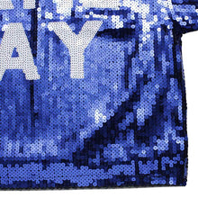 Cargar imagen en el visor de la galería, Jersey ZPB Blue White Sequin GAME DAY Crop Top

