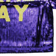 Cargar imagen en el visor de la galería, Jersey Purple Yellow Sequin GAME DAY Crop Top
